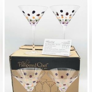 Pampered Chef Retires Dot Martini Glasses